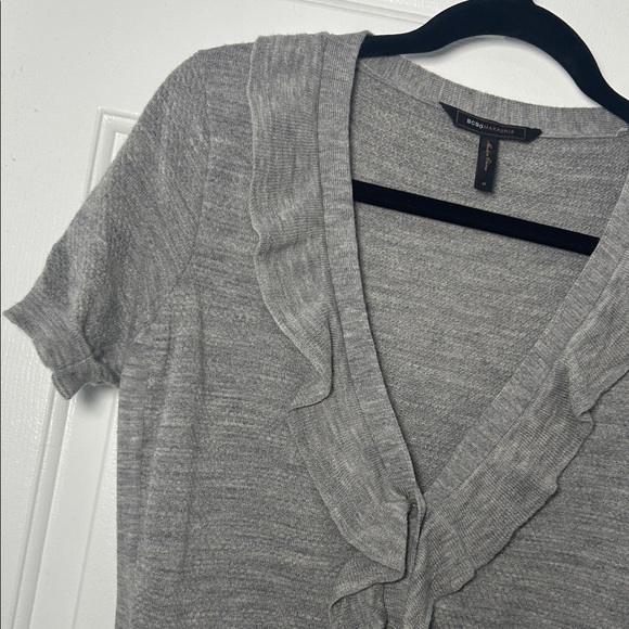 BCBGMaxAzria Gray Ruffle Cardigan - Picture 6 of 8